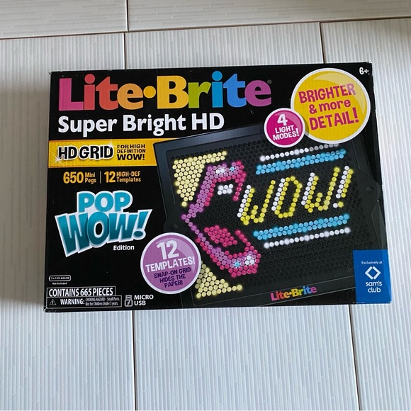 New in box Sealed Lite-Brite Super Bright HD Pop Wow Wall Art Toy Holiday gifts - Picture 3 of 6